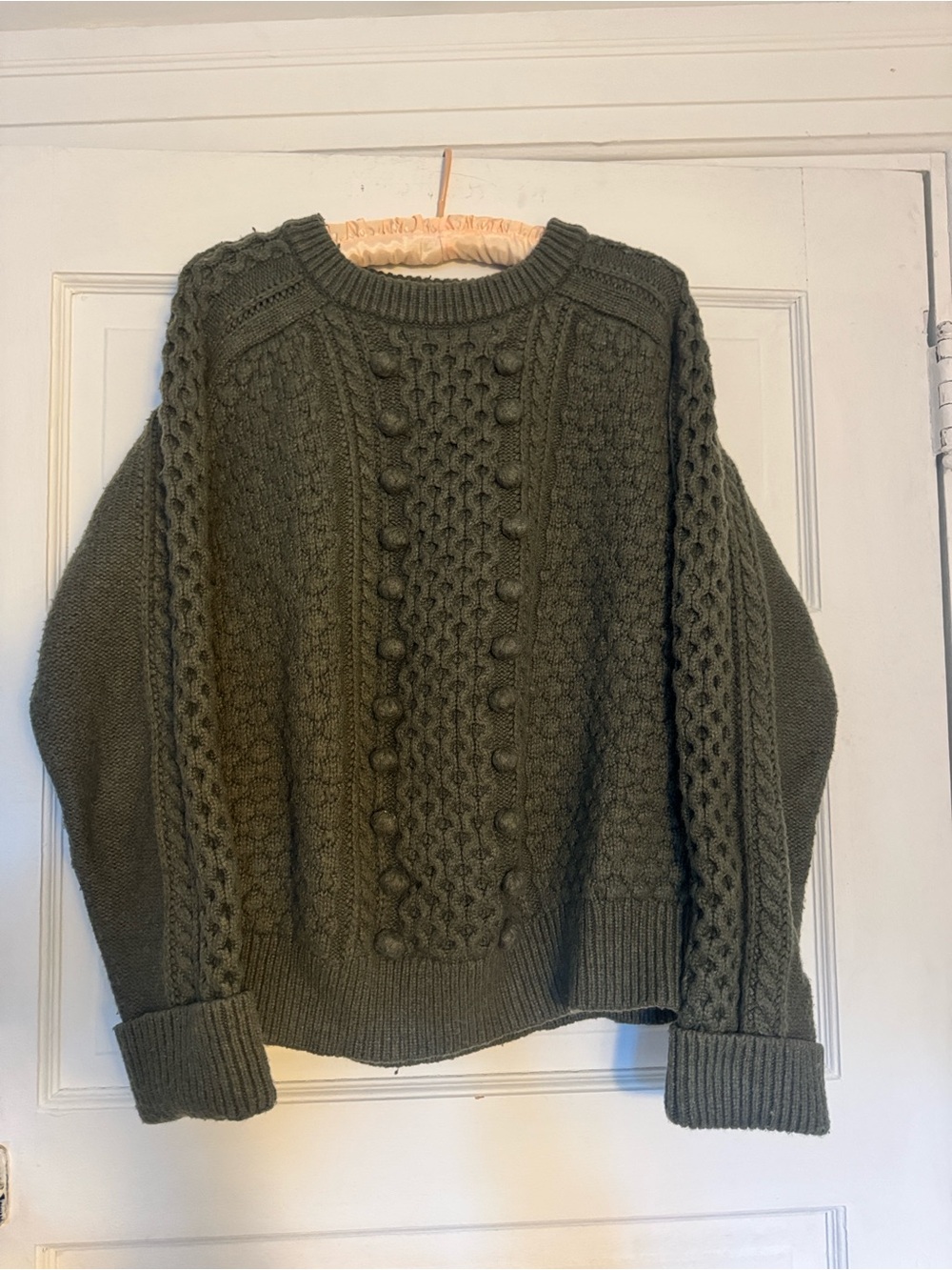 J. Crew Olive Green Cable Knit Women's Sweater